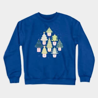 Happy Christmas Trees with Snow Crewneck Sweatshirt